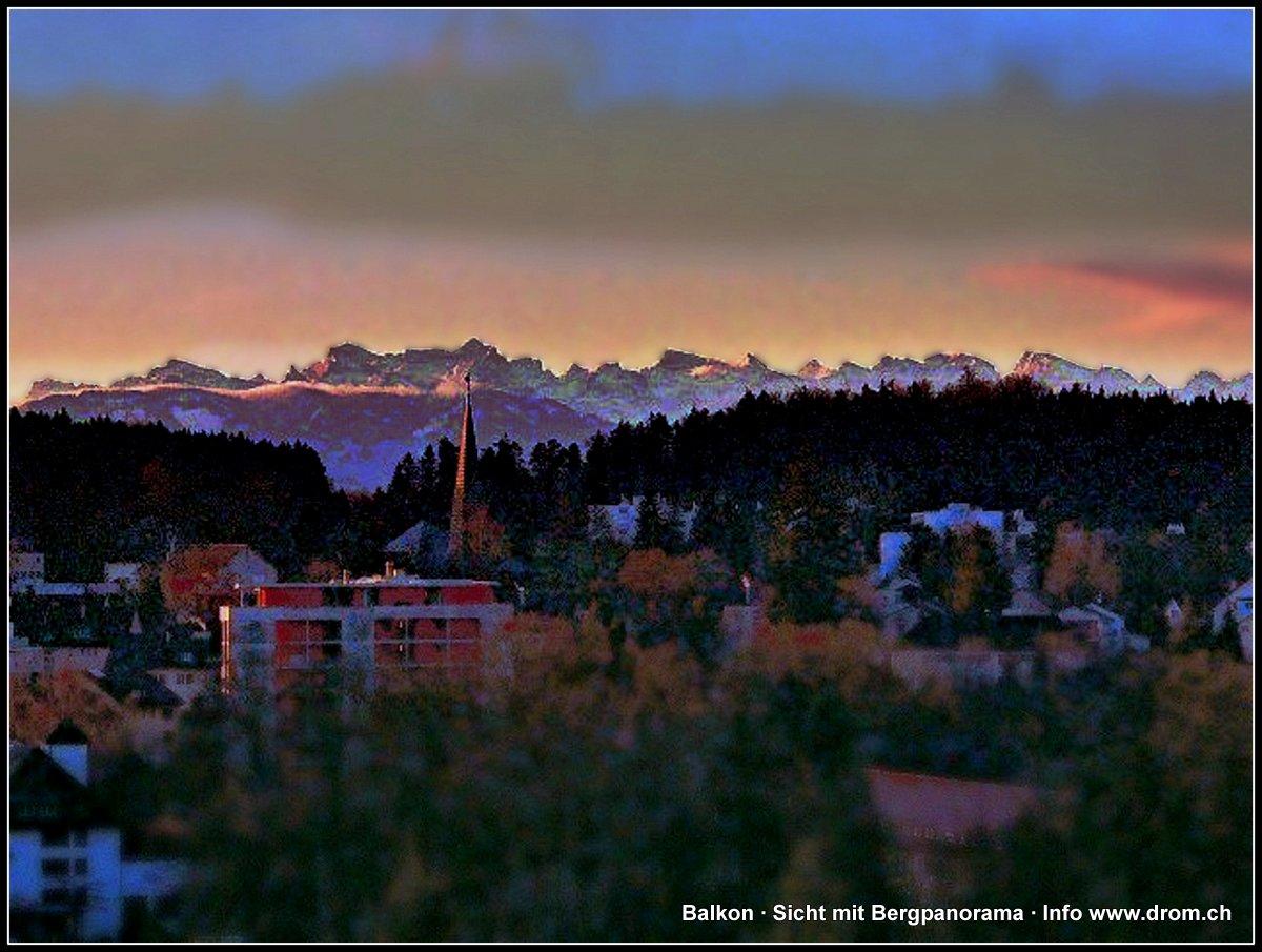 Panorama Sicht auf die Alpen